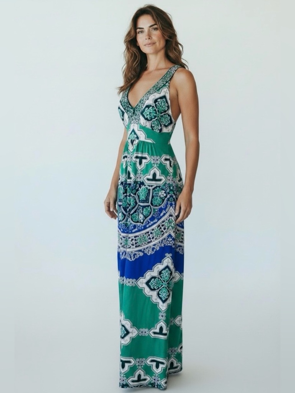 Hale Bob sleeveless maxi dress beaded V-Neck NWT size S cocktail party dress